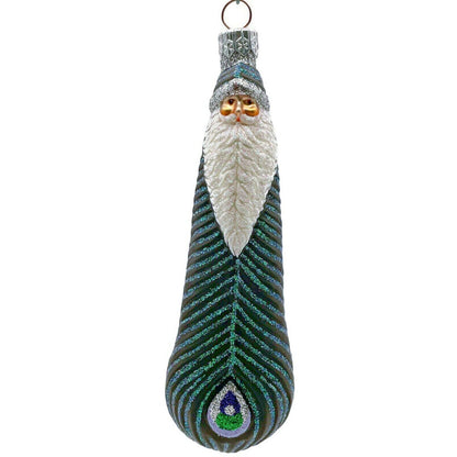 Patricia Breen Peacock Icicle Black Green Santa Claus Christmas Tree Ornament