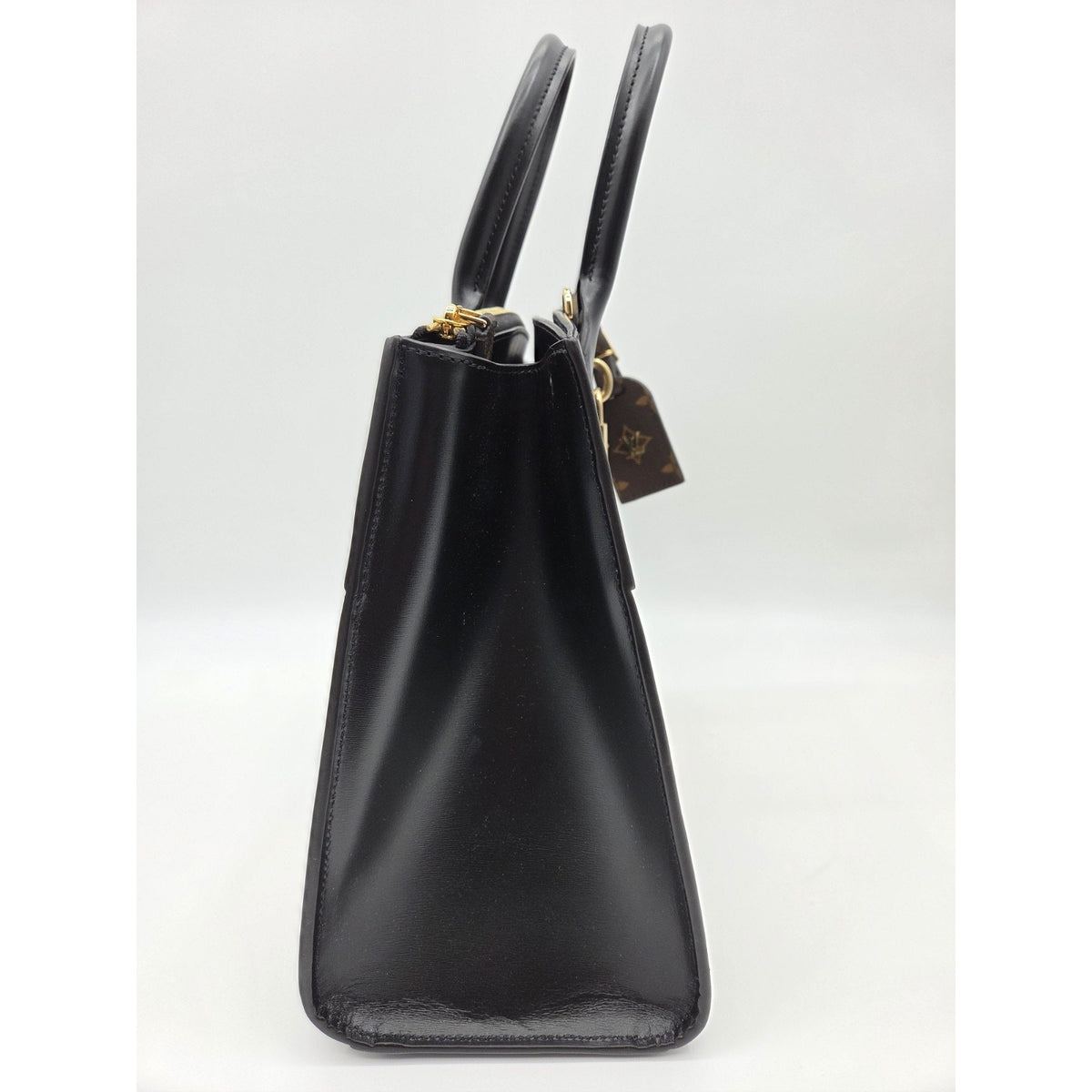 Louis Vuitton City Steamer MM Black Calfskin Monogram Stripe Handbag M55433