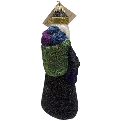 Larry Fraga Mr. Fabulous Glitter Series Green Purple Christmas Tree Ornament