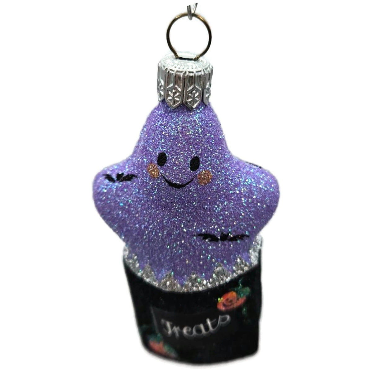Patricia Breen Treat Seeker Black Violet Ghost Pumpkins Halloween Ornament 2261