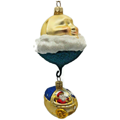 Patricia Breen Santa's Underwater Sleigh Glittered Stars Christmas Ornament 9932