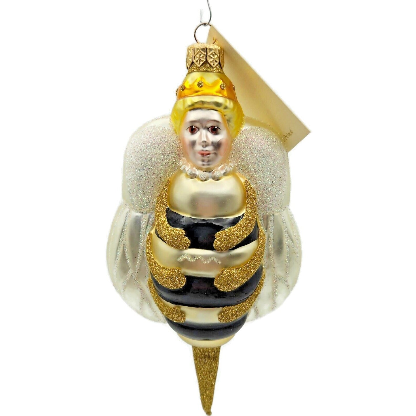 Patricia Breen Queen Bee Insect Gold White Spring Christmas Holiday Ornament