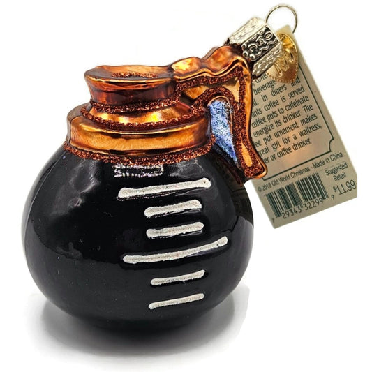 OWC Coffee Pot Ornament Black Food Drink Old World Christmas Holiday Tree Decor