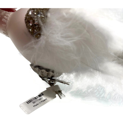 White Swan Glass Clip On Christmas Tree Ornament Timothy De Clue Exclusive