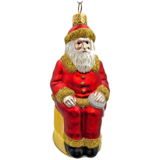 Patricia Breen Cyberspace Santa Red Gold Silver Mouse Christmas Tree Ornament