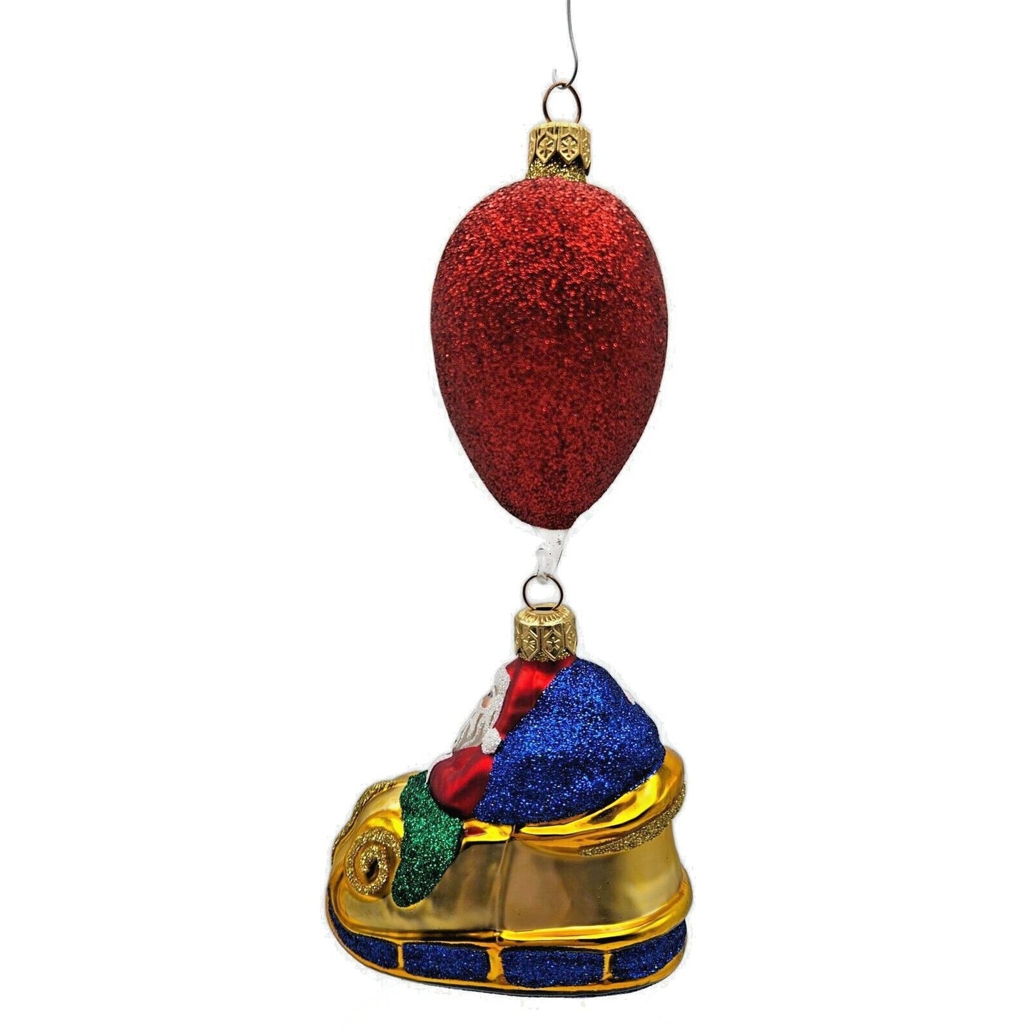 Patricia Breen Love is in the Air Gold Santa Claus Heart Christmas Tree Ornament