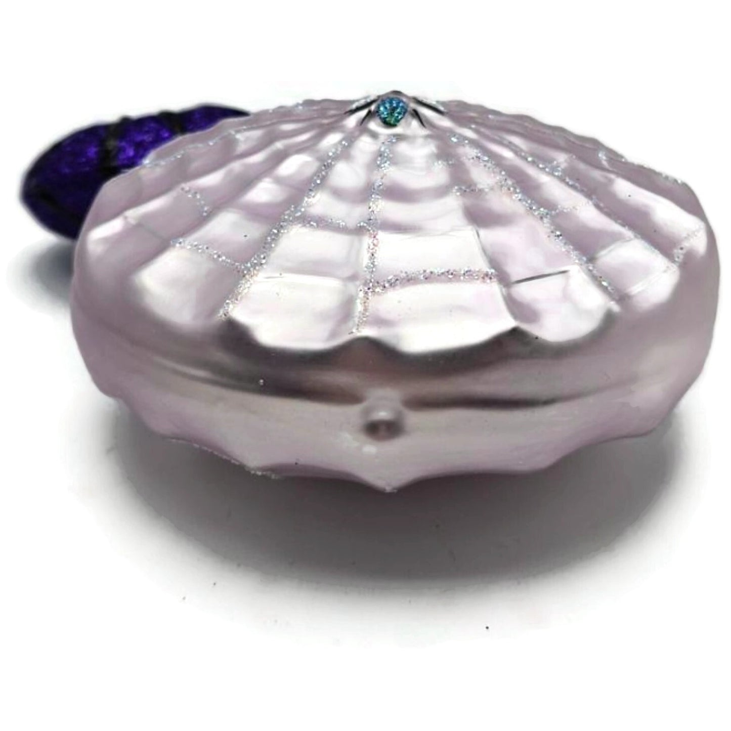 Patricia Breen Victorian Spider Web Lavender Black Glass Halloween Ornament 9650