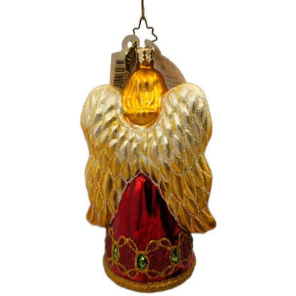 Christopher Radko Holiday Herald Angel Ornament 1015108 Red Gold Wings Christmas