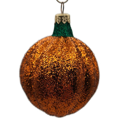 Patricia Breen Classic Pumpkin Orange Glitter Black Face Halloween Ornament CATZ
