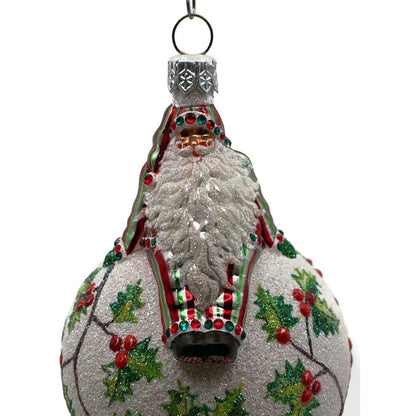 Patricia Breen Steadfast Santa Holly Red Striped Christmas Holiday Tree Ornament