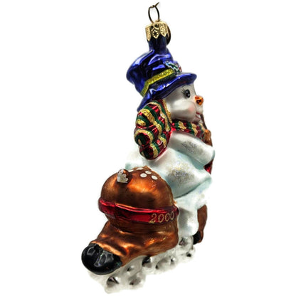 Christopher Radko Frostys Flight Snowman Reindeer Christmas Ornament 00-ICE-01