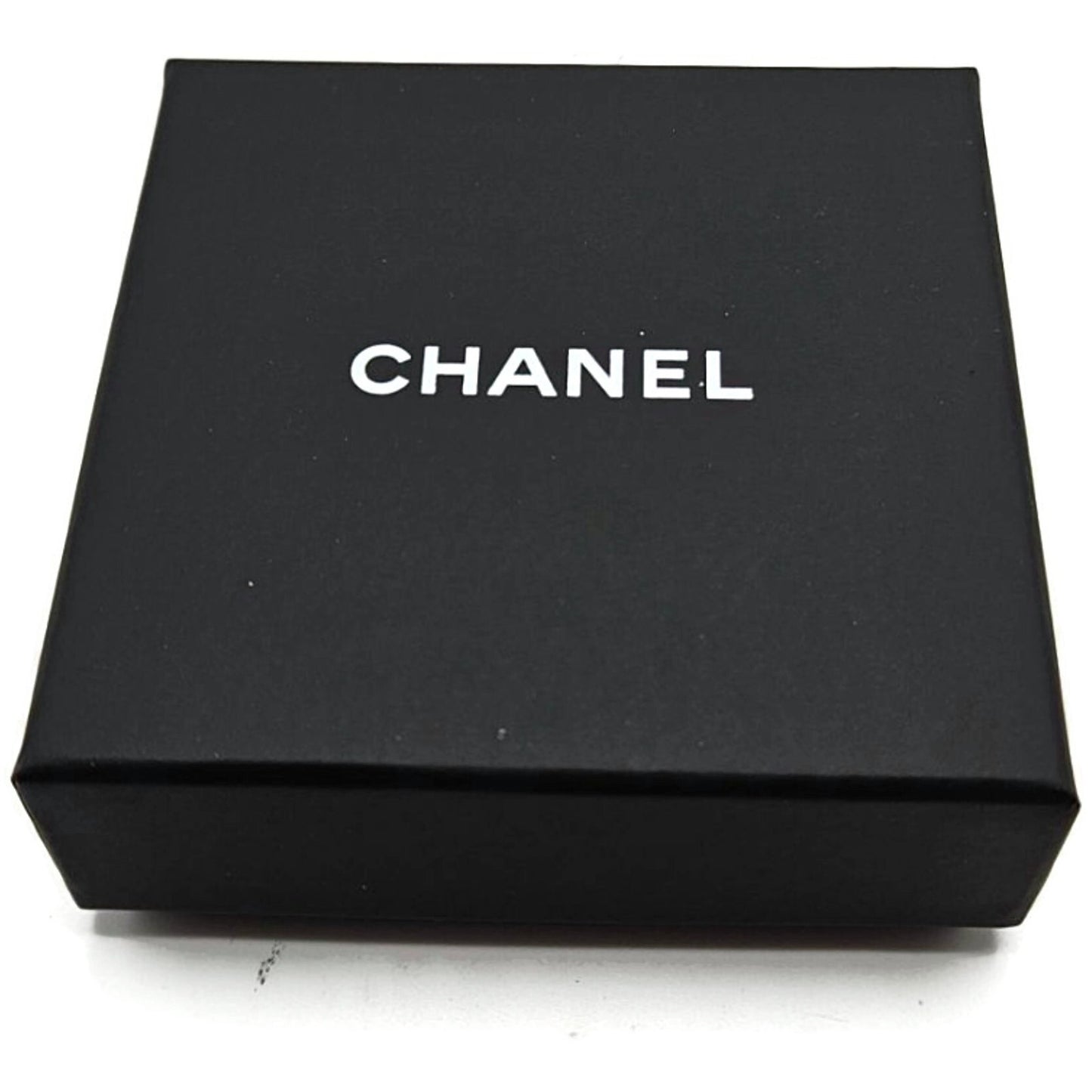 Co Co Chanel Brooch Pin Striped Enamel White Navy Blue with Velvet Pouch Box Tag