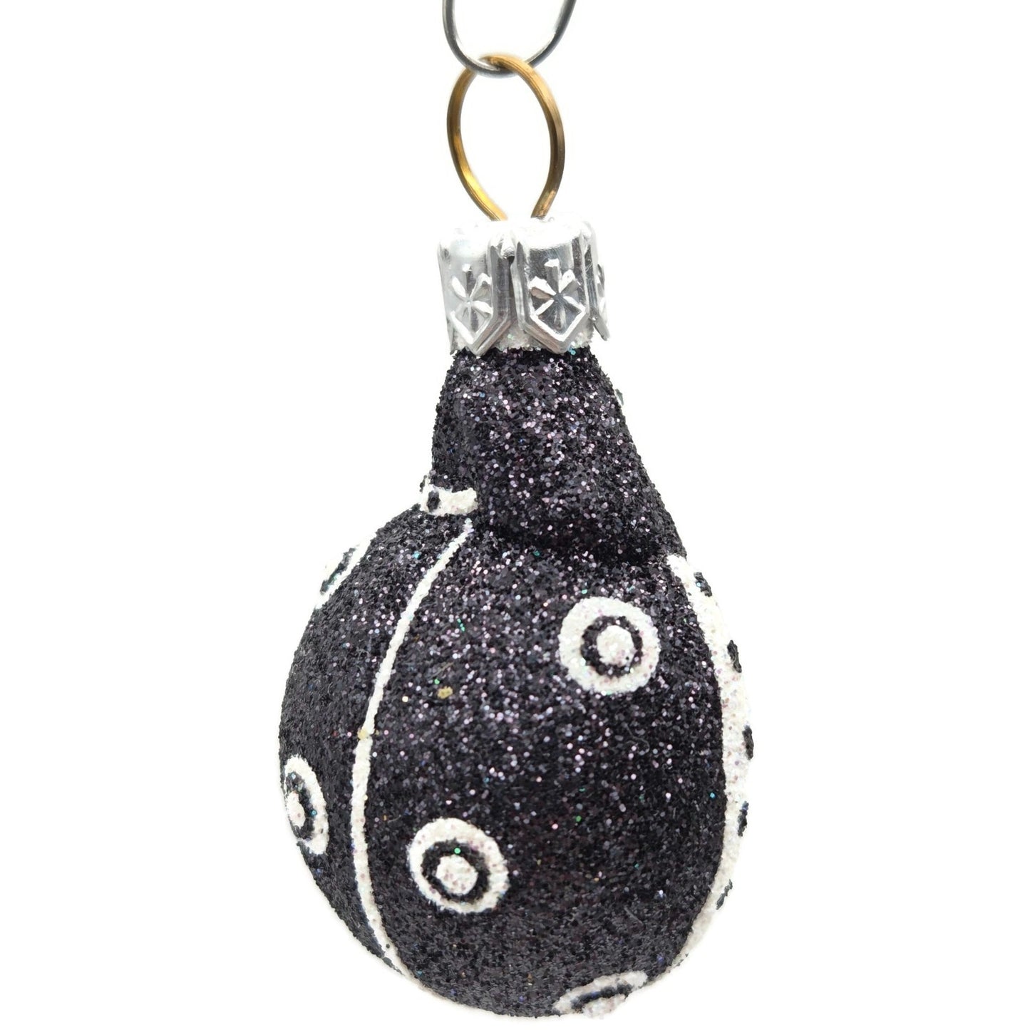 Patricia Breen Ladybug Noel Black Glittered Polka Dots Spring Christmas Ornament