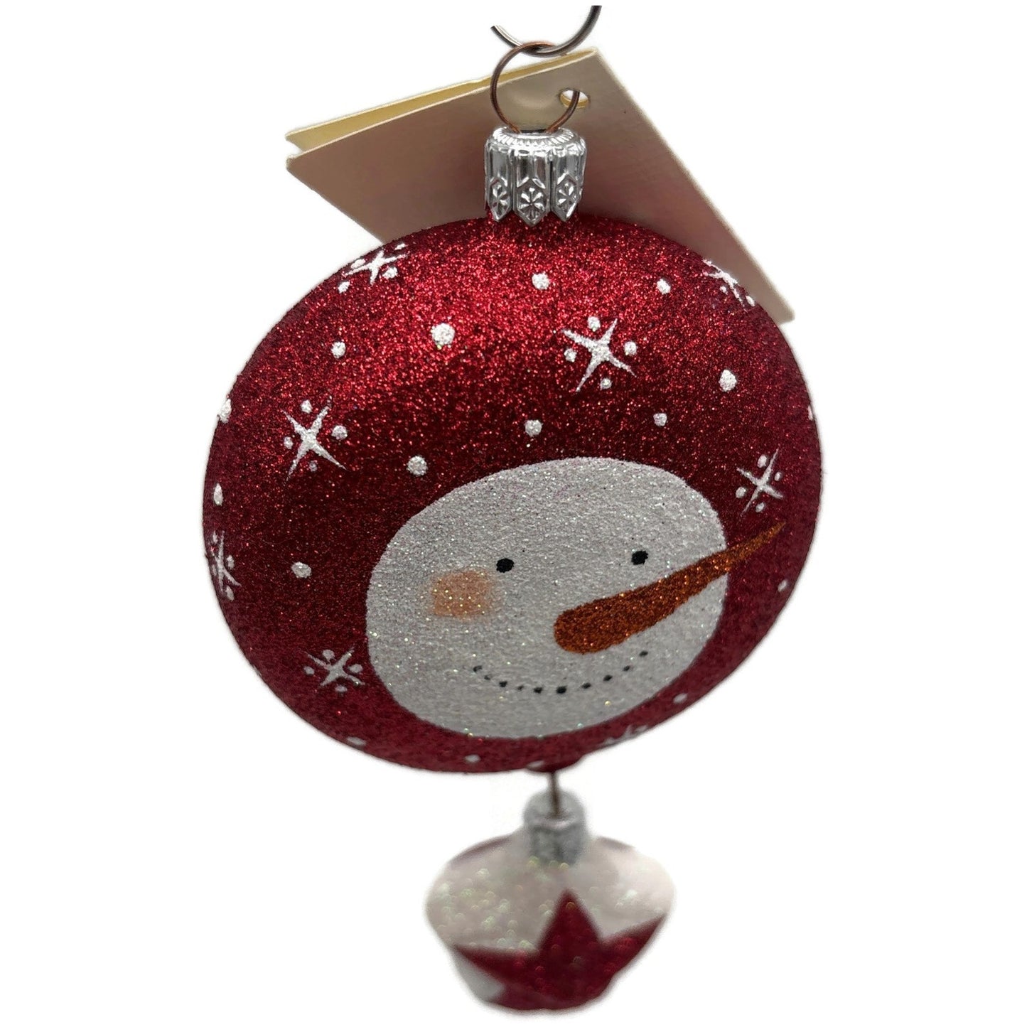 Patricia Breen Snowface Medallion With Star Red 2 Part Christmas Ornament CO