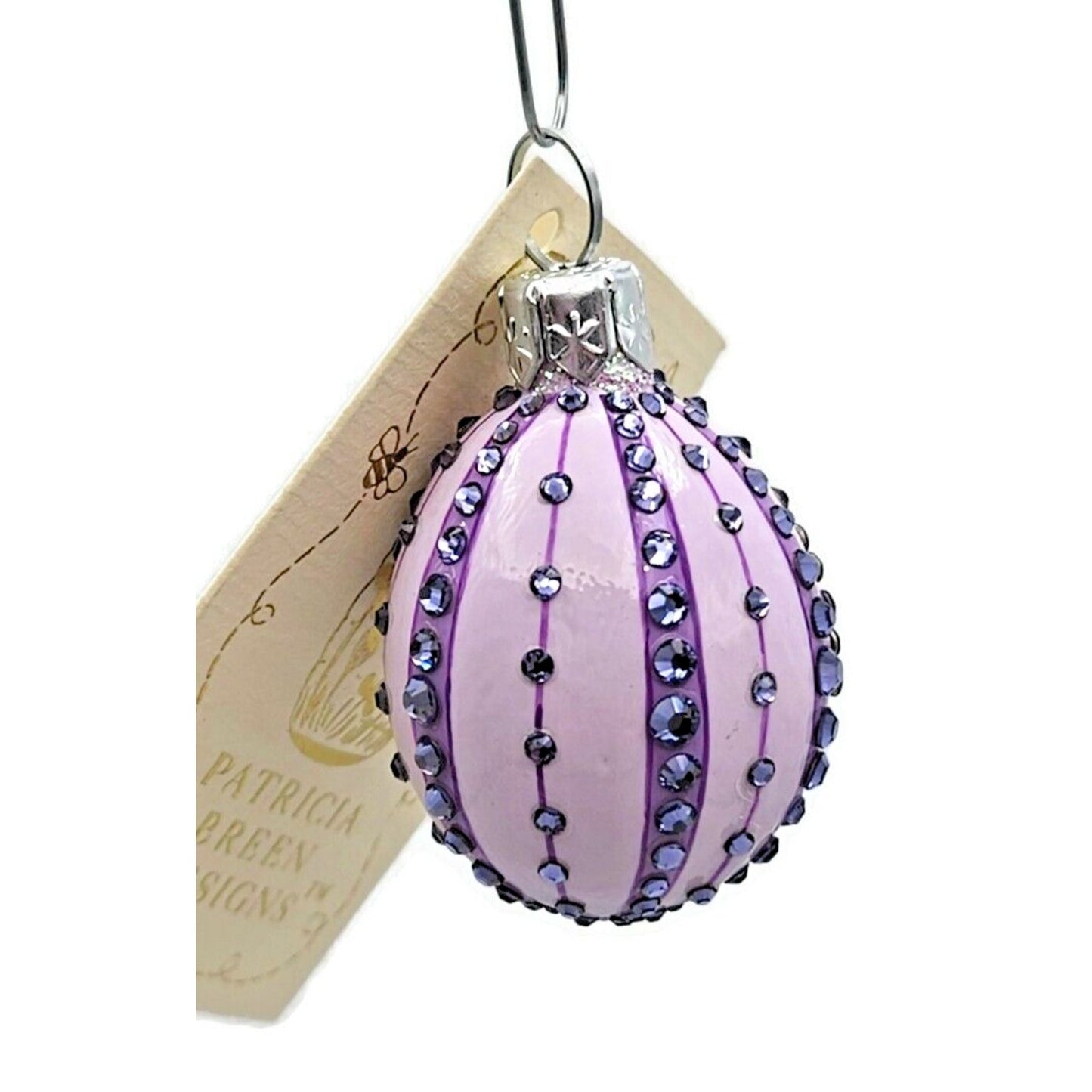 Patricia Breen Miniature Egg Surprise Reflector Lavender Easter Holiday Ornament