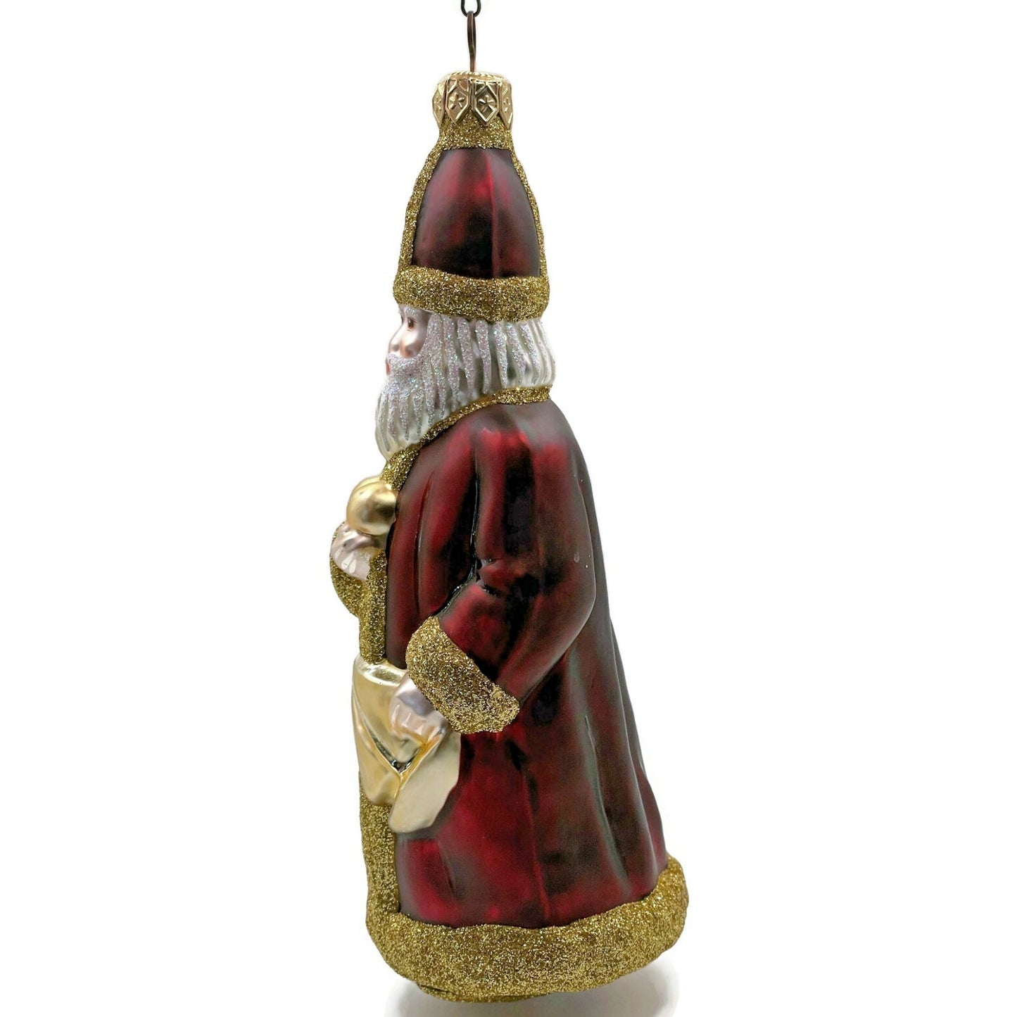 Patricia Breen Saint Nicholas Bordeaux Gold Glitter Christmas Tree Ornament
