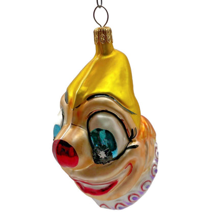 Christopher Radko Ornament Smiley Circus Clown Head Christmas Tree Decor 94-52