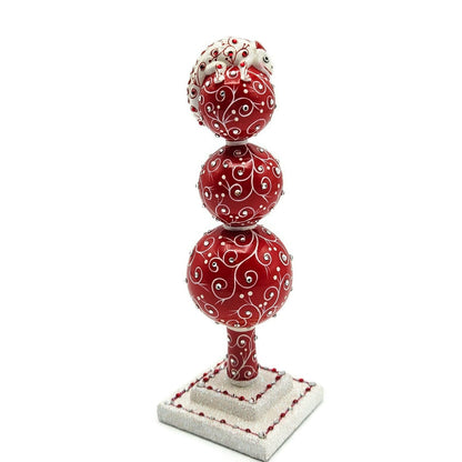 Patricia Breen Miniature Chameleon Finial Quilling Red Christmas Tree Topper