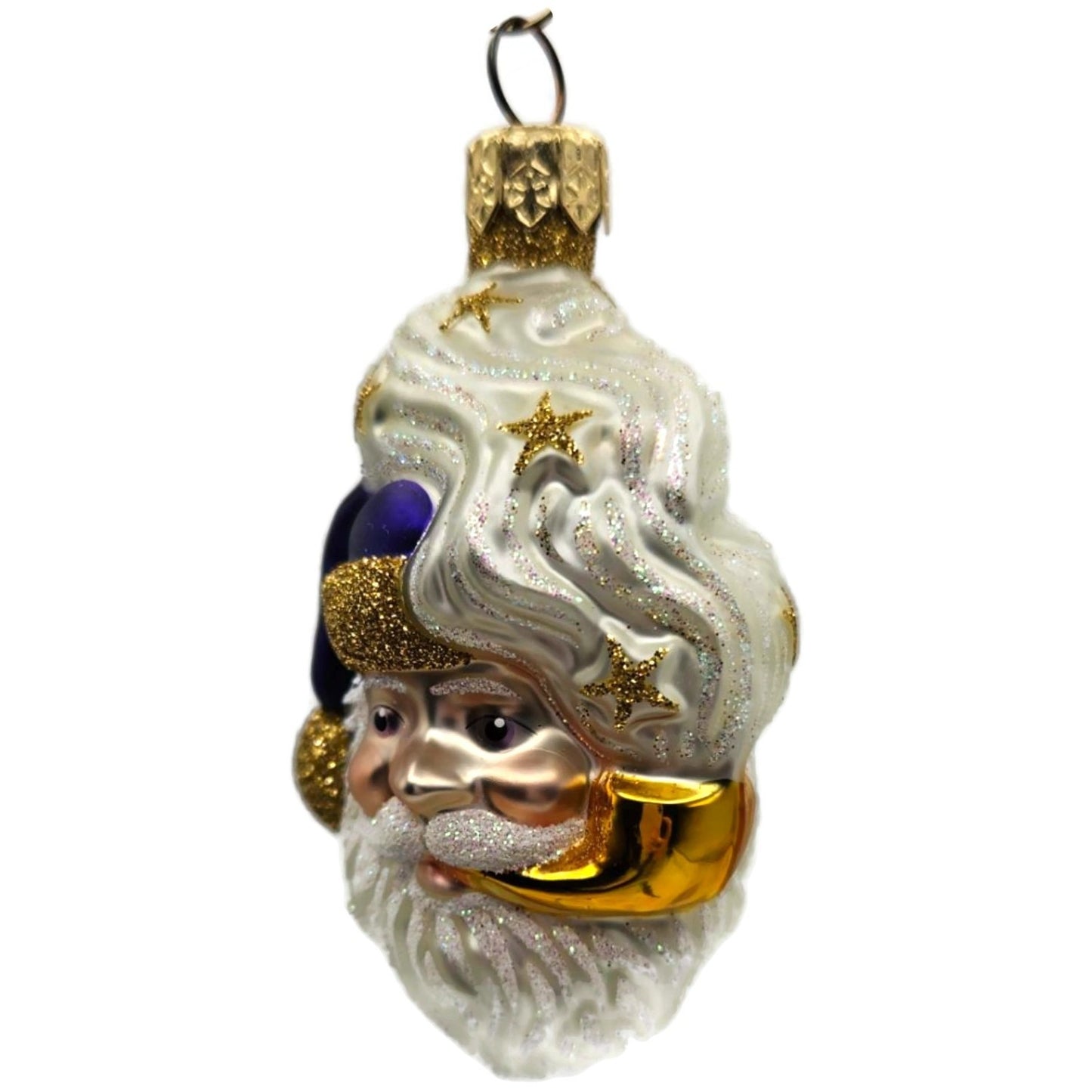 Patricia Breen Miniature Merry Olde Elf Purple Santa Stars Christmas Ornament