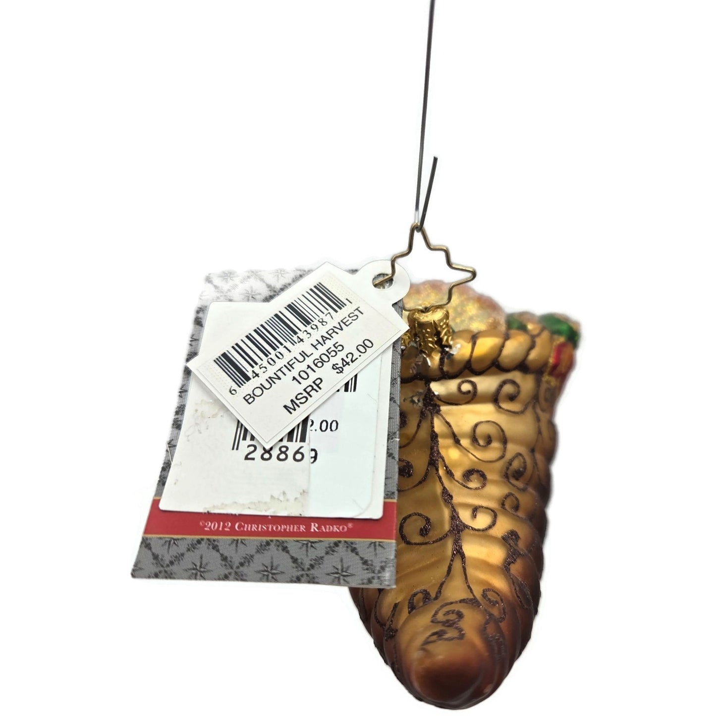 Christopher Radko Bountiful Harvest Cornucopia Thanksgiving Christmas Ornament