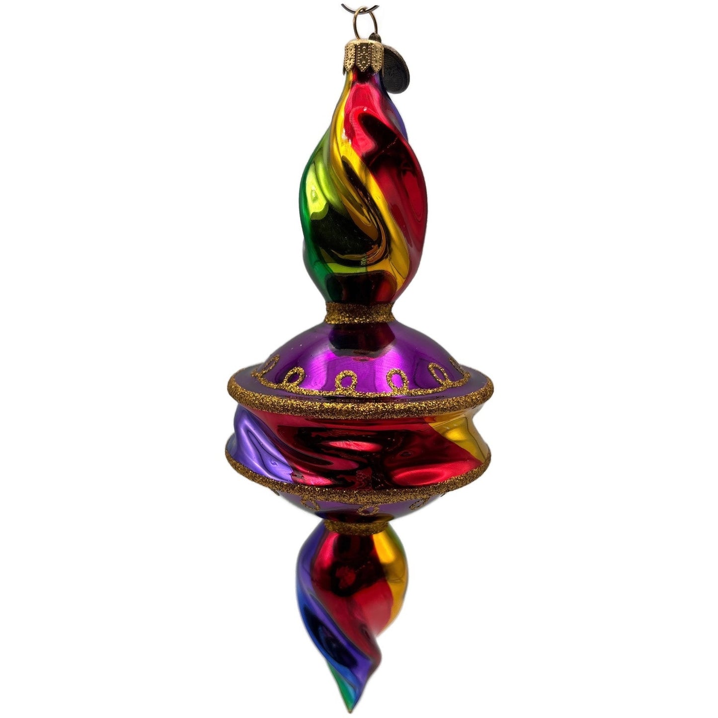 BluBom Vivid Rhapsody Drop Rainbow Swirl Purple Christmas Tree Ornament 2022-392
