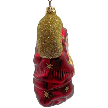 Patricia Breen Madonna of the Night Bordeaux Gold Stars Christmas Tree Ornament