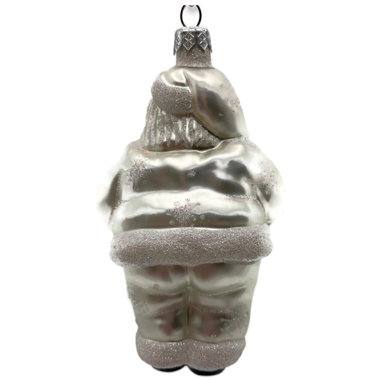 Patricia Breen HO HO HO Santa Claus Pearl Snowflakes Dots Christmas Ornament