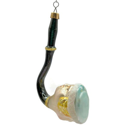 Christopher Radko Talking Pipe Two Faced Black Pearl Christmas Tree Ornament