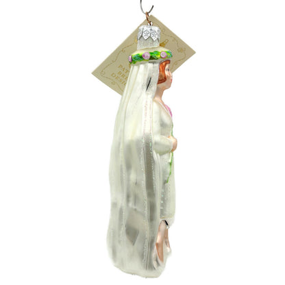 Patricia Breen Charleston Bride Pink Rose White Dress Spring Christmas Ornament