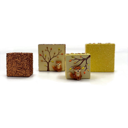 Patricia Breen Presenting Gold Fox Fall Leaves Free Standing Ornament Set
