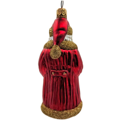 Patricia Breen Snowflake Santa Claus Red Gold Glittered Christmas Tree Ornament