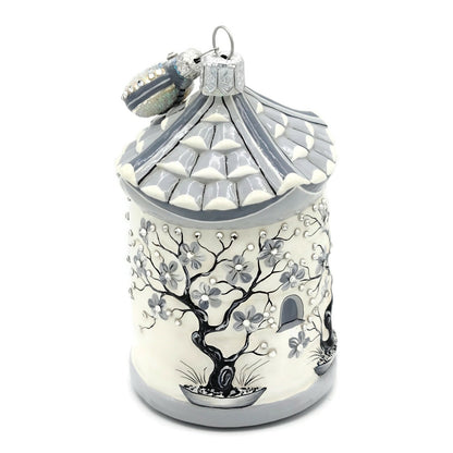 Patricia Breen Zenskep Chinoiserie Black Bee Floral Asian Holiday Tree Ornament