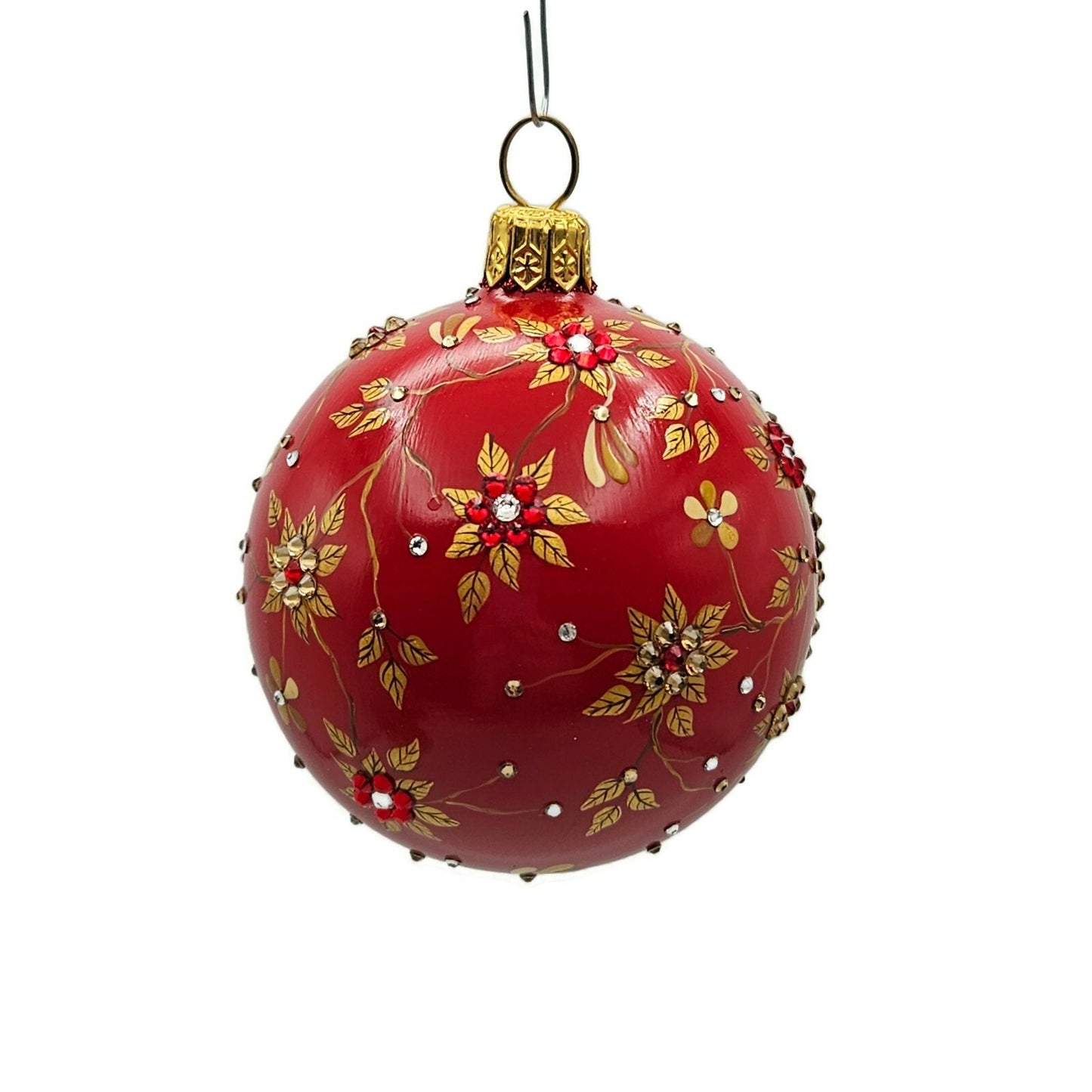 Patricia Breen Beguiling Orb Brinker Red Santa Ball Christmas Tree Ornament 3422