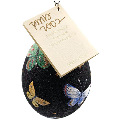 Patricia Breen Butterfly Black Egg Floral Dragonfly Spring Christmas Ornament