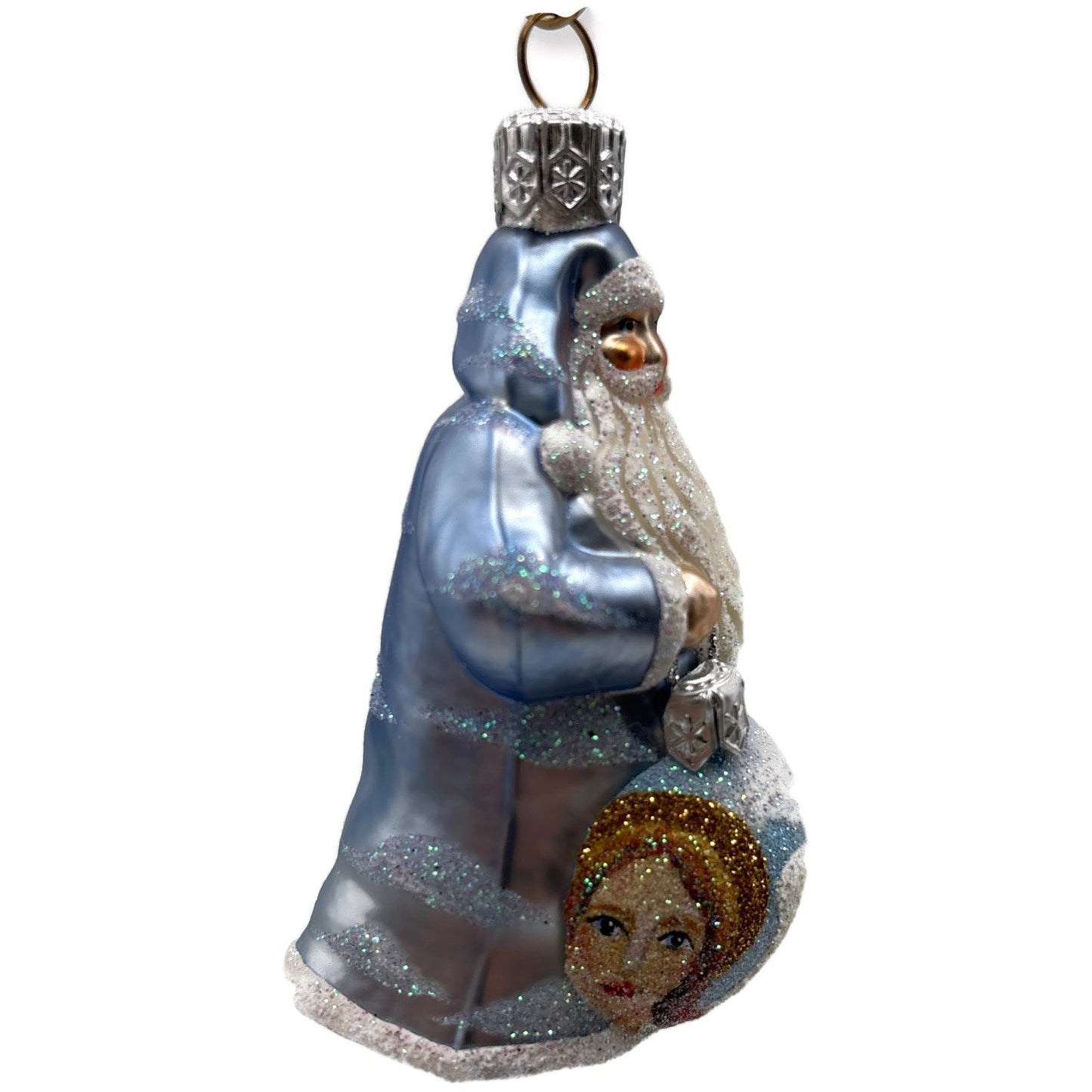 Patricia Breen Ornamental Santa Angels Light Blue Clouds Christmas Tree Ornament