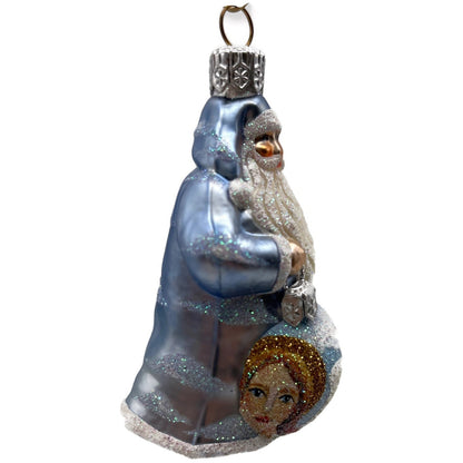 Patricia Breen Ornamental Santa Angels Light Blue Clouds Christmas Tree Ornament