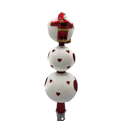 Patricia Breen Love Joins Finial Pearl Santa Claus Valentine Tree Topper 2050