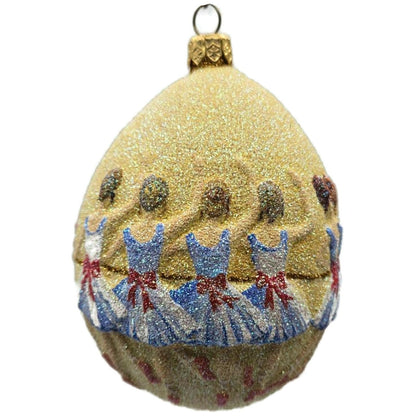 Patricia Breen Nine Ladies Dancing Yellow Blue Egg Christmas Tree Ornament