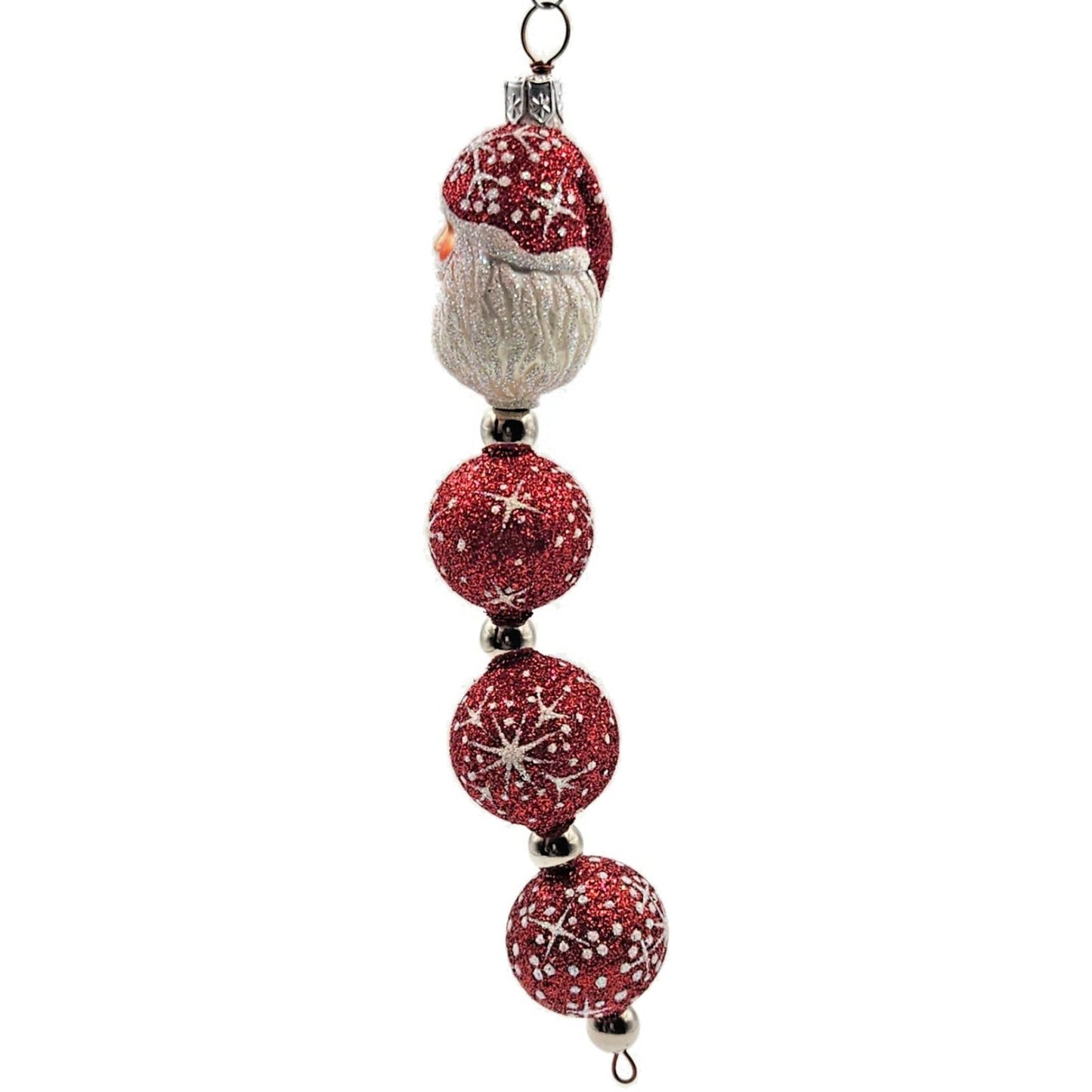Patricia Breen Santa Claus Kinetic Icicle Red Snowflakes Christmas Tree Ornament