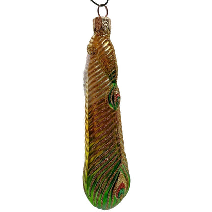 Patricia Breen Peacock Icicle Gold Green Santa Claus Christmas Tree Ornament