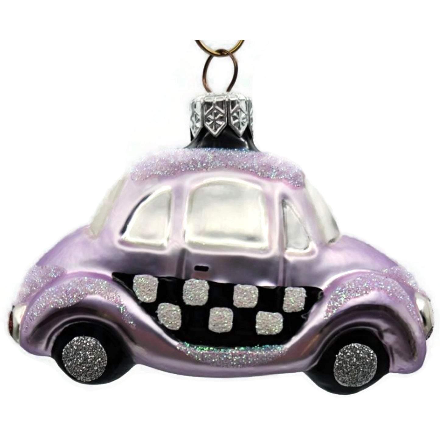 Patricia Breen Little Yellow Taxi Lavender Glitter Hood Christmas Ornament 9631