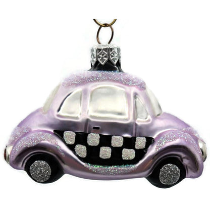 Patricia Breen Little Yellow Taxi Lavender Glitter Hood Christmas Ornament 9631