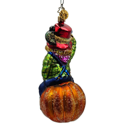 Christopher Radko Pumpkin Patch Pal Plaid Scarecrow Halloween Christmas Ornament