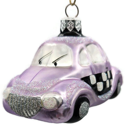 Patricia Breen Little Yellow Taxi Lavender Glitter Hood Christmas Ornament 9631