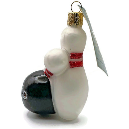 OWC Bowling Ball And Pins Ornament Blown Glass Old World Christmas Tree Decor