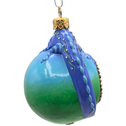 Patricia Breen Happy Holidays Hamish Shades Peacock Chameleon Christmas Ornament