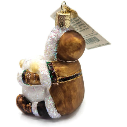Eskimo Giggles Hugging Polar Bear Cub Old World Christmas Tree Ornament OWC