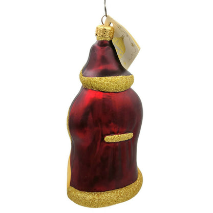 Patricia Breen Woodland Santa Bordeaux Red Christmas Tree Holiday Ornament