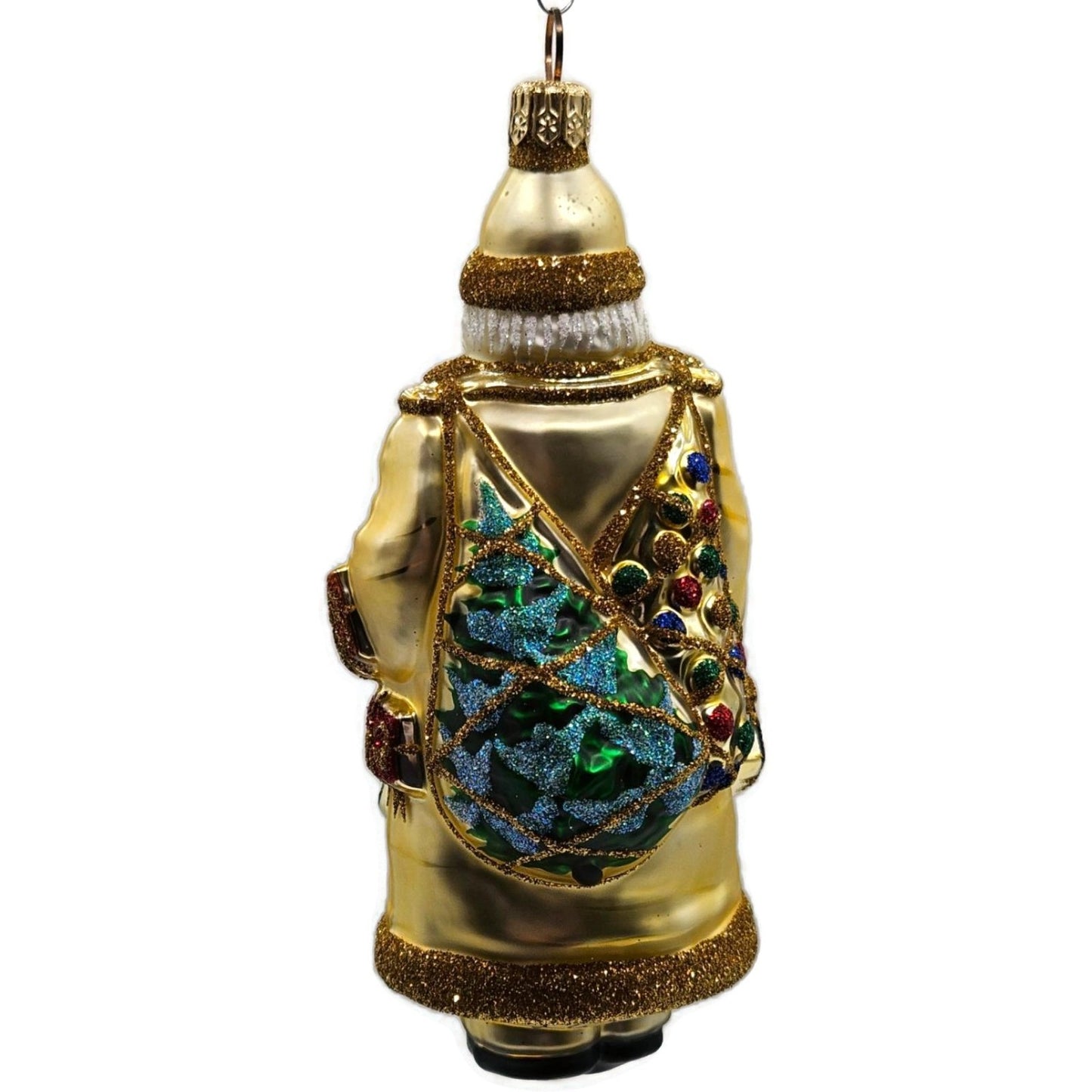 Patricia Breen Portobello Road Santa Claus Gold Presents Christmas Tree Ornament