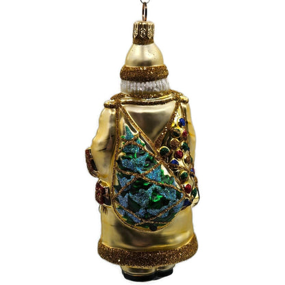 Patricia Breen Portobello Road Santa Claus Gold Presents Christmas Tree Ornament